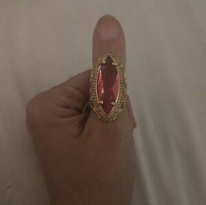 18kgp Dubai Jewelry Elegant Gold and Pink Women's Ring